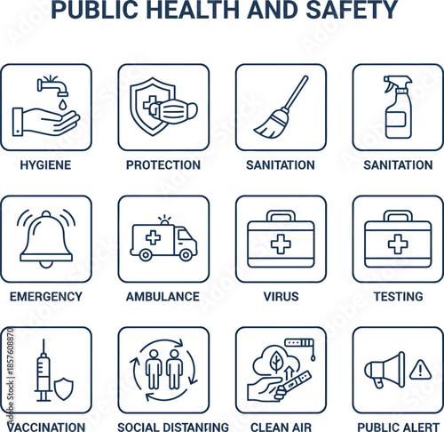 Essential Icons for Public Health and Safety