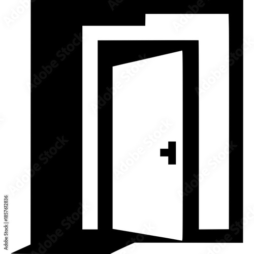 Open Door: An open door silhouette depicts opportunity, invitation, or transition. Capturing simplicity and symbolism