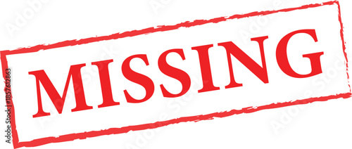 Red Grunge Missing Stamp Symbol - Document Error or Lost Item Sign