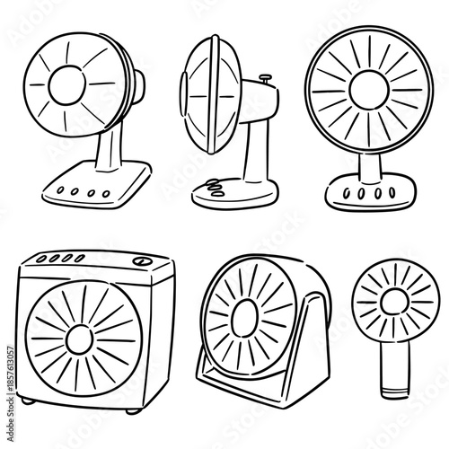 vector set of fan cartoon