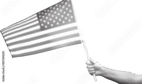 Halftone American flag illustration with patriotic theme