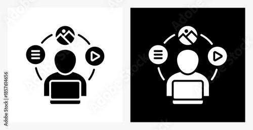 Content BPM icon sheet in black and white, filled style.