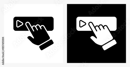 Cta BPM icon sheet in black and white, filled style.