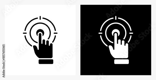Cta BPM icon sheet in black and white, filled style.