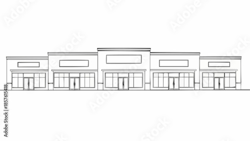 Commercial Building Facade - Architectural Design for Retail Spaces.