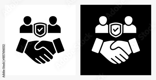 Trust BPM icon sheet in black and white, filled style.