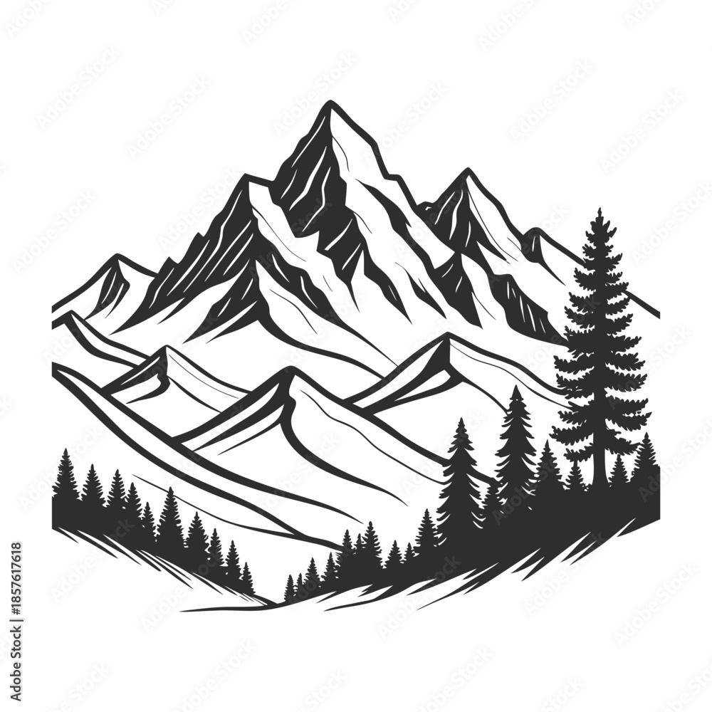 Obraz premium Majestic snow-capped mountain range