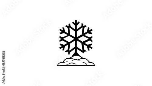 Illustration for web. Snowflake black icon isolated. Pro Vector, Clipping Snowflake, Snowflake - Vector icon isolated, Snow Proof Icon Illustrations & Vectors, vector, design, art, black, pattern
