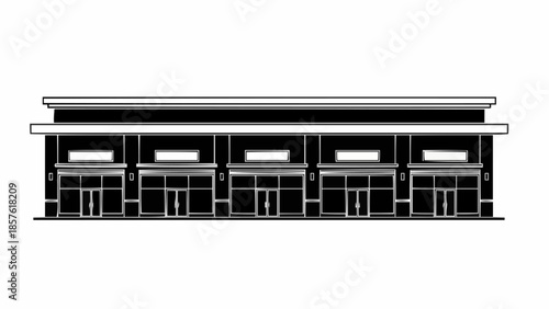 Architectural Drawing of a Commercial Building Facade.