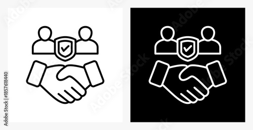 Trust BPM icon sheet in black and white, line style.