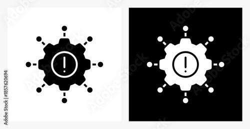 Failure BPM icon sheet in black and white, filled style.
