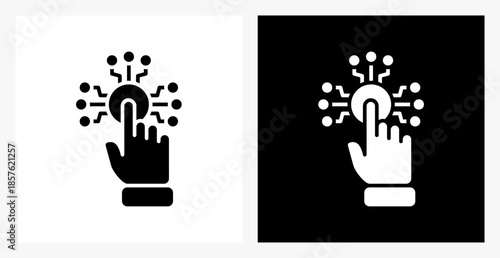Interactive BPM icon sheet in black and white, filled style.