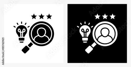 Talent Search BPM icon sheet in black and white, filled style.