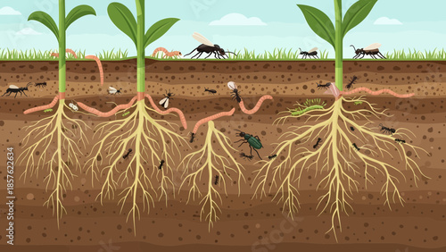 Corn Seedlings with Visible Root System.