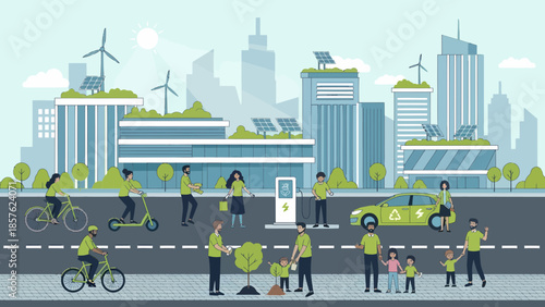 Group of People Walking Together Outside.