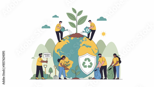 Group of People Working Together Environment.