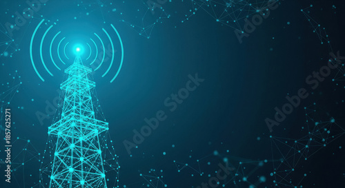 Digital Communication Tower Emitting Signal in Connected Network