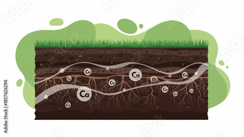 Soil Layers with Roots and Microorganisms.