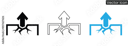 Dynamic arrows breaking through barriers, symbolizing growth and progress