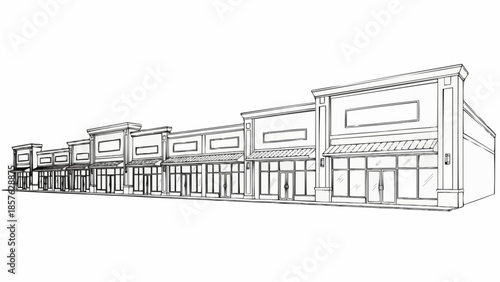 Commercial Building Outline - A Detailed Architectural Drawing.
