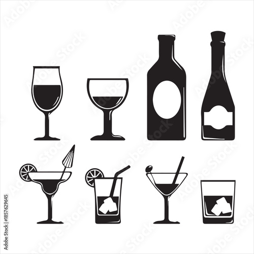 wine glass and bottle