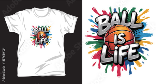 Basketball graphic vector T-shirt design print.