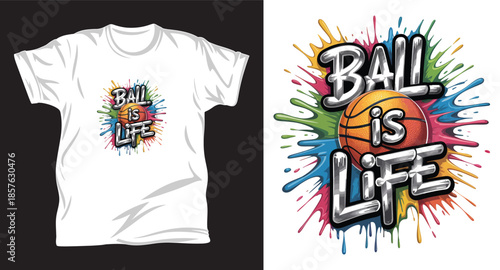 Basketball graphic vector T-shirt design print.