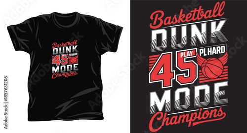 Basketball graphic vector T-shirt design print.
