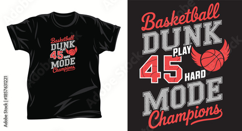 Basketball graphic vector T-shirt design print.