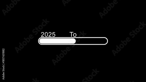 New year 2025 to 2026 loading concept. Year change concept. New year 2026 loading bar animation. year changing from 2025 to 2026.4k video