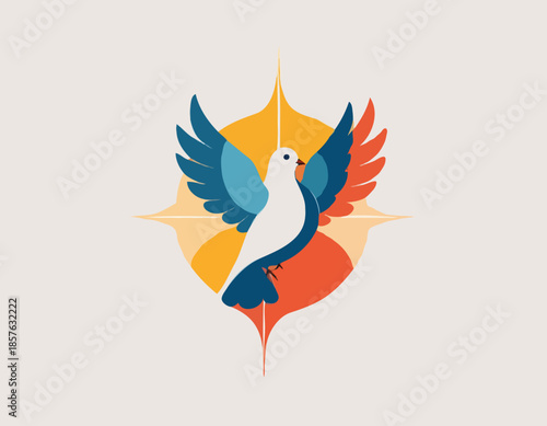 Dove and Cross, Combine the cross with a dove symbolizing the Holy Spirit
