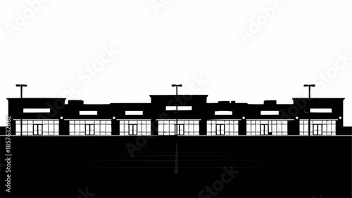 Silhouette of a Commercial Building with Multiple Units.