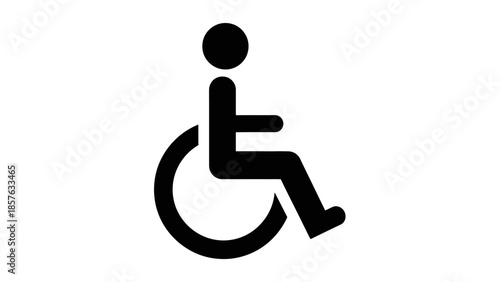 International Wheelchair Accessibility Symbol Icon on Isolated White Background