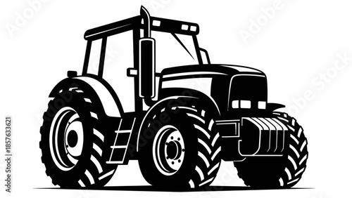 Powerful Agricultural Tractor Vehicle, Farming and Rural Machine, isolated white background