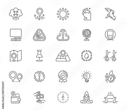 Web development icons set. editable line icons, linear, design and programming symbols