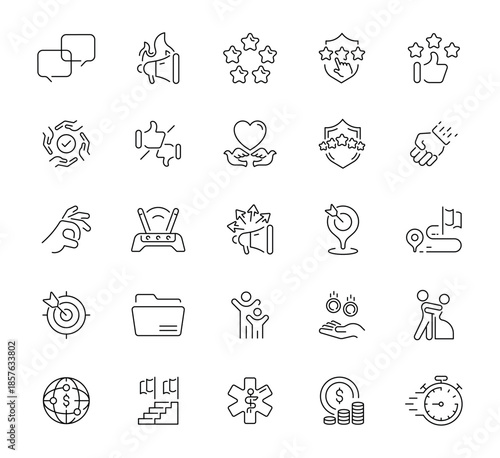Web icons set. editable line icons, outline, website and digital symbols