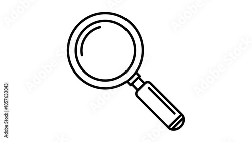Classic Magnifying Glass Tool Icon for Search and Exploration on Isolated White Background