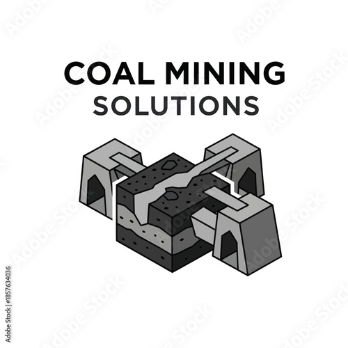 Coal Mining Solutions Logo Design Illustration.