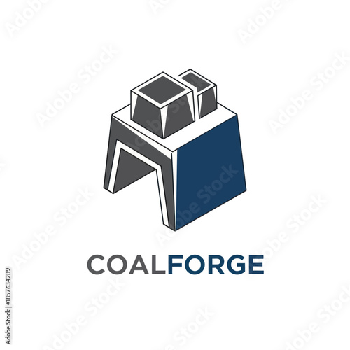 Coalforge Logo Design with Geometric Shapes.