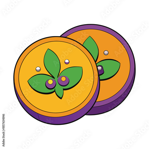 Foto Vibrant Mardi Gras dublooms shimmer with green, purple, and gold, celebrating festive parades, music, and joy, perfect for carnival spirit and lively décor