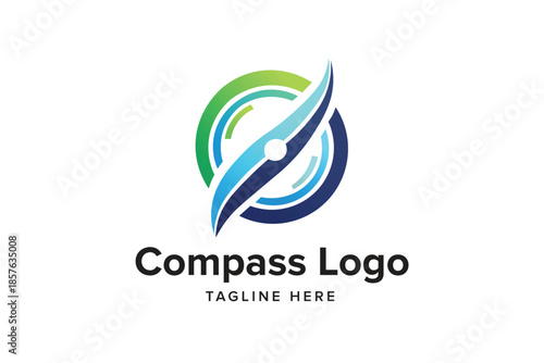 Compass Navigation Needle Globe Vector logo template