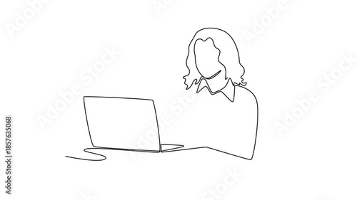 documents checking financial. Financial Planning. Growing family life stage concept. Single line draw design. Full length animation illustration. High quality 4k footage