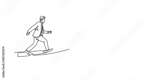 Financial and growth job. Time Management. Growing family life stage concept. Single line draw design. Full length animation illustration. High quality 4k footage