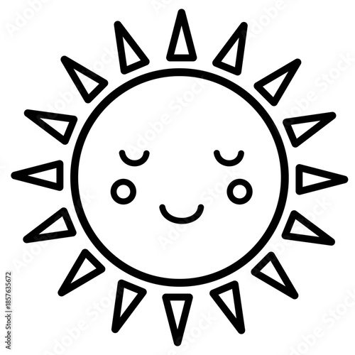 Smiling Sun Simple Illustration 