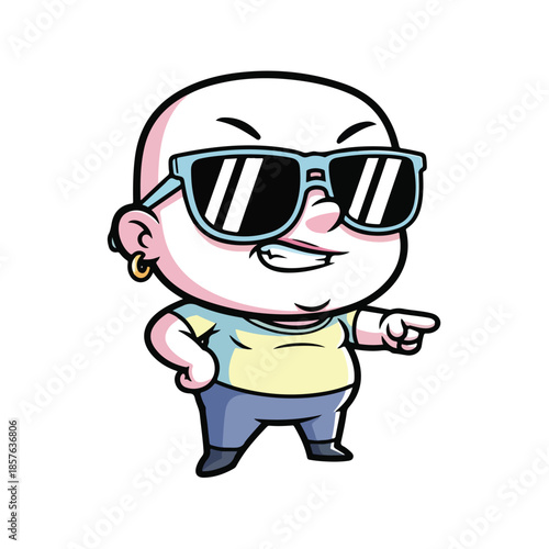 Cool Chibi Streetwear Boy with Sunglasses