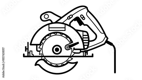 Electric Circular Saw Tool Illustration.