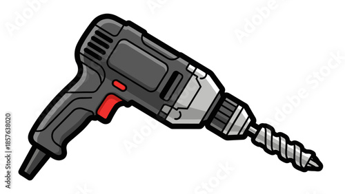 Electric Drill with Screwdriver Bit.