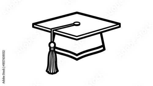 Graduation Cap Illustration with Tassel.