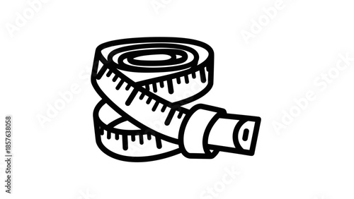 Measuring Tape Illustration with Ruler Marks.