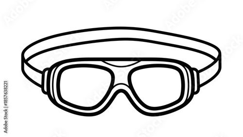 Simple Black and White Swim Goggles.
